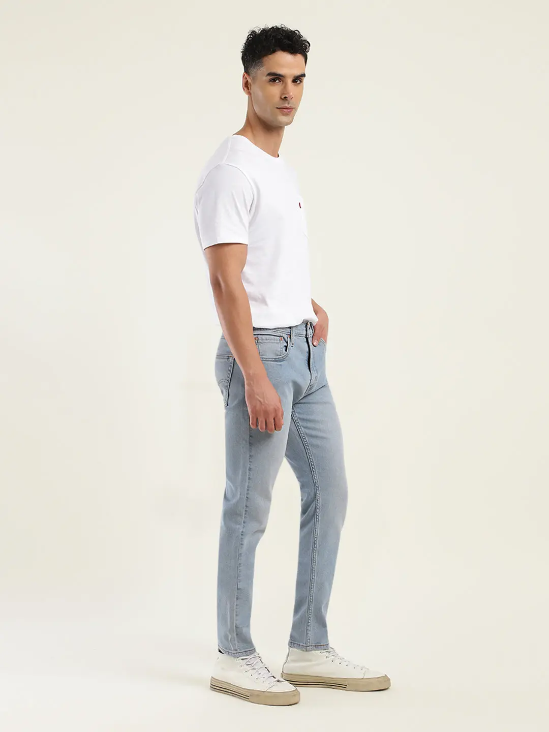 Men's 512 Blue Slim Tapered Fit Mid Rise Jeans 5