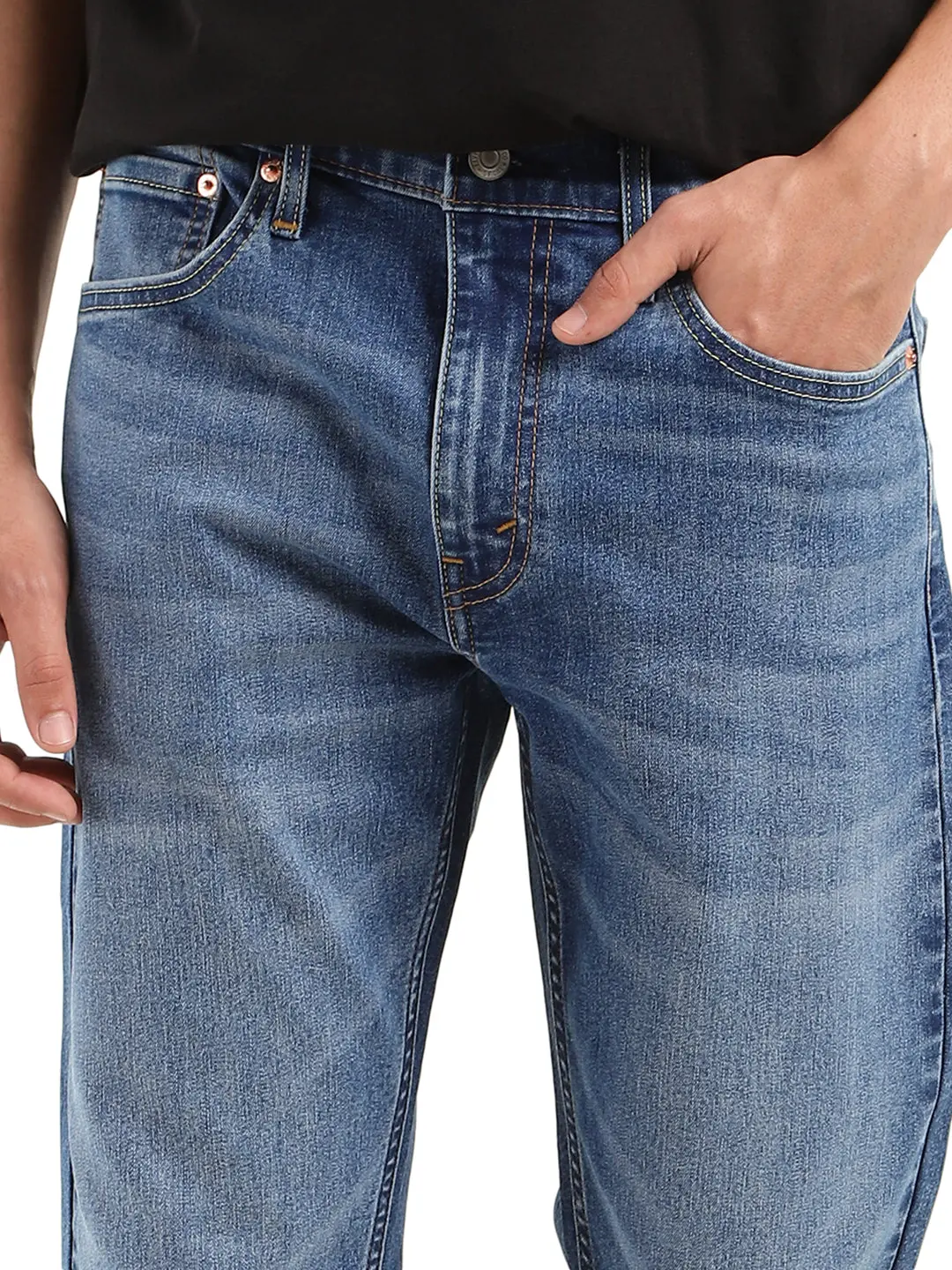 Men's 512 Blue Slim Tapered Fit Mid Rise Jeans 5