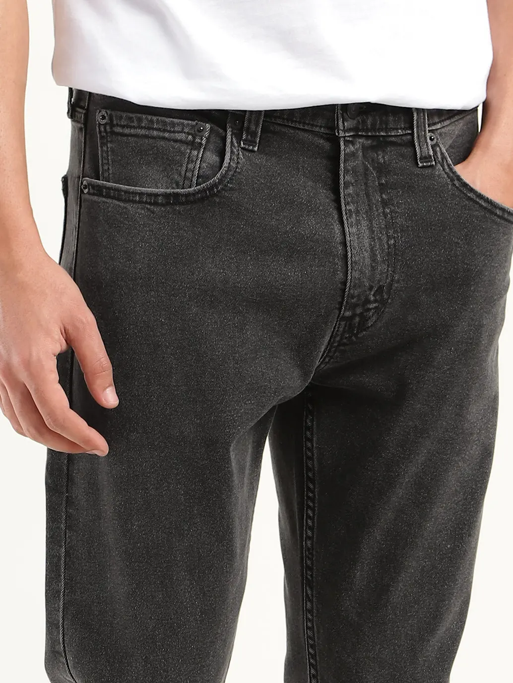 Men's 512 Charcoal Grey Slim Tapered Fit Mid Rise Jeans 5