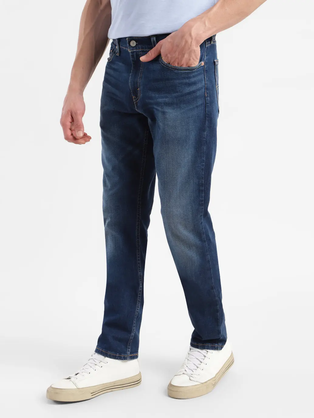 Men's 511 Navy Blue Slim Fit Mid Rise Jeans 5