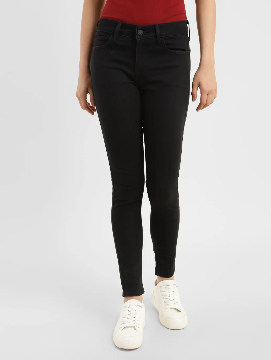 Women's 710 Black Skinny Fit Mid Rise Jeans 1
