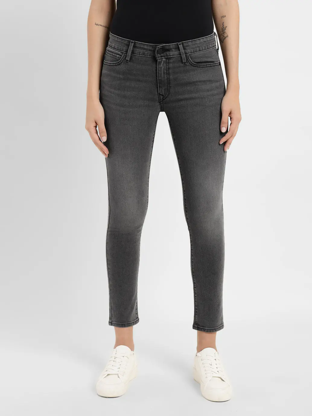 Women's 710 Black Skinny Fit Mid Rise Jeans 1