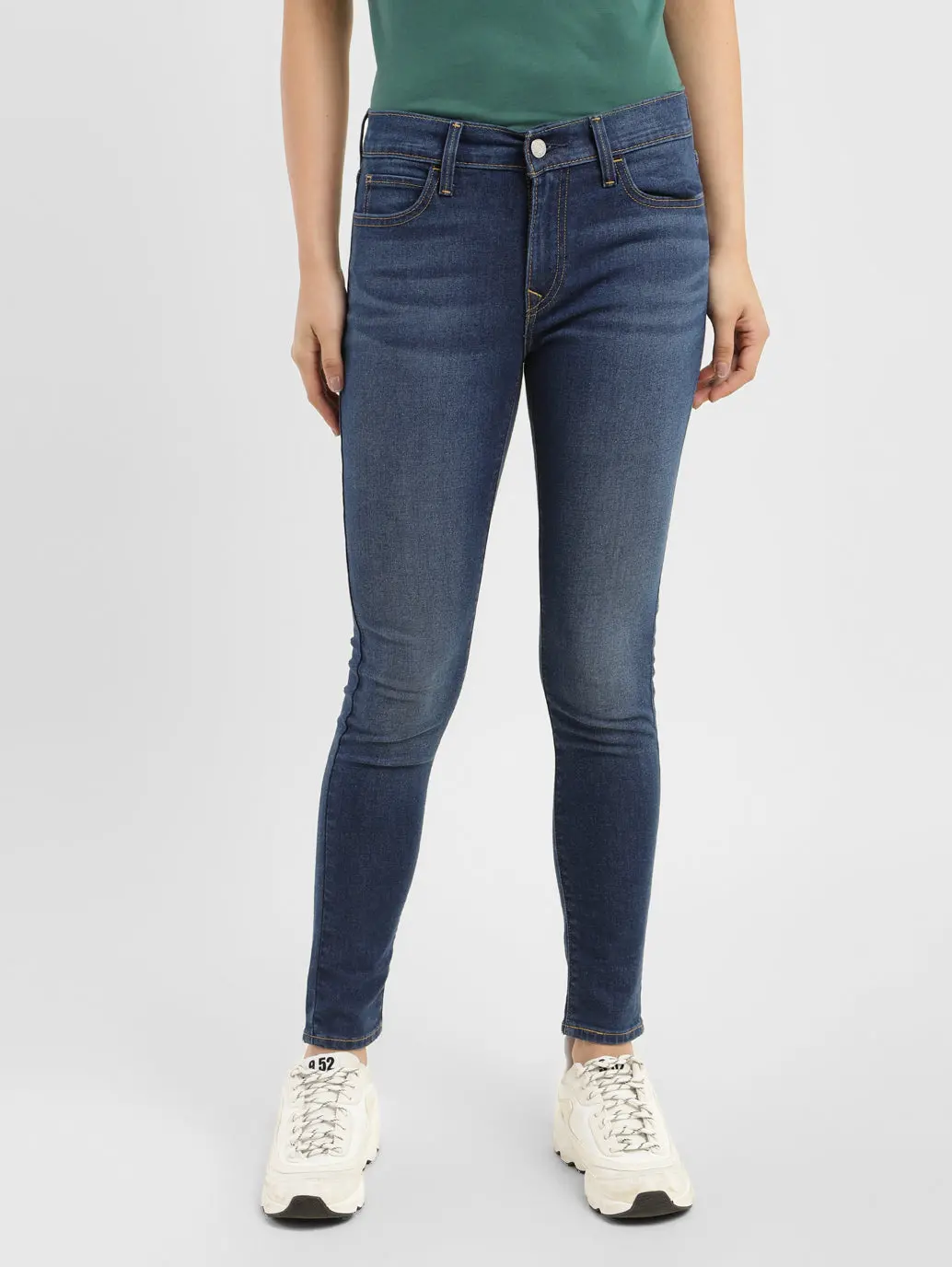 Women's 710 Blue Skinny Fit Mid Rise Jeans 1