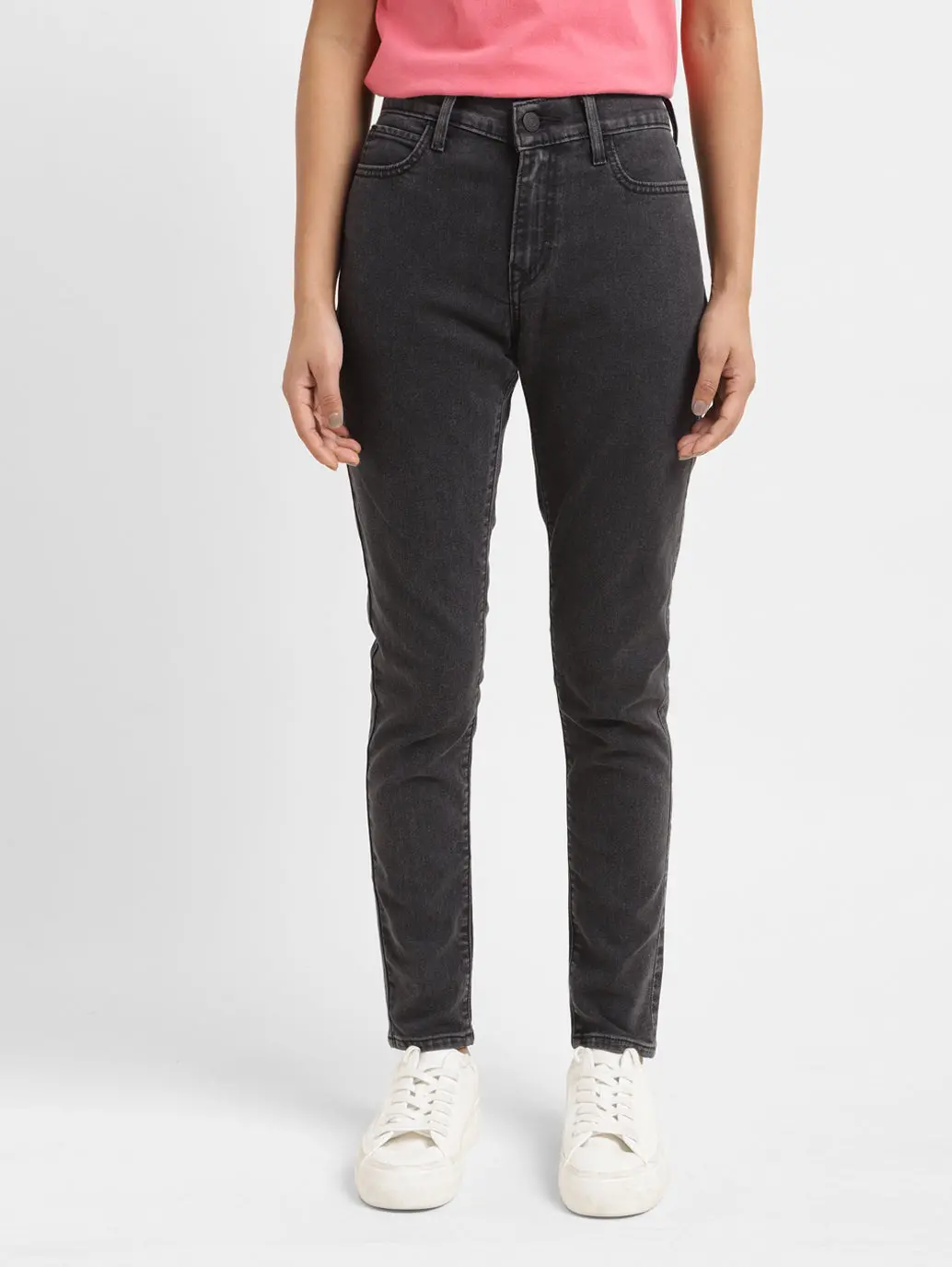 Women's 710 Black Skinny Fit Mid Rise Jeans 1