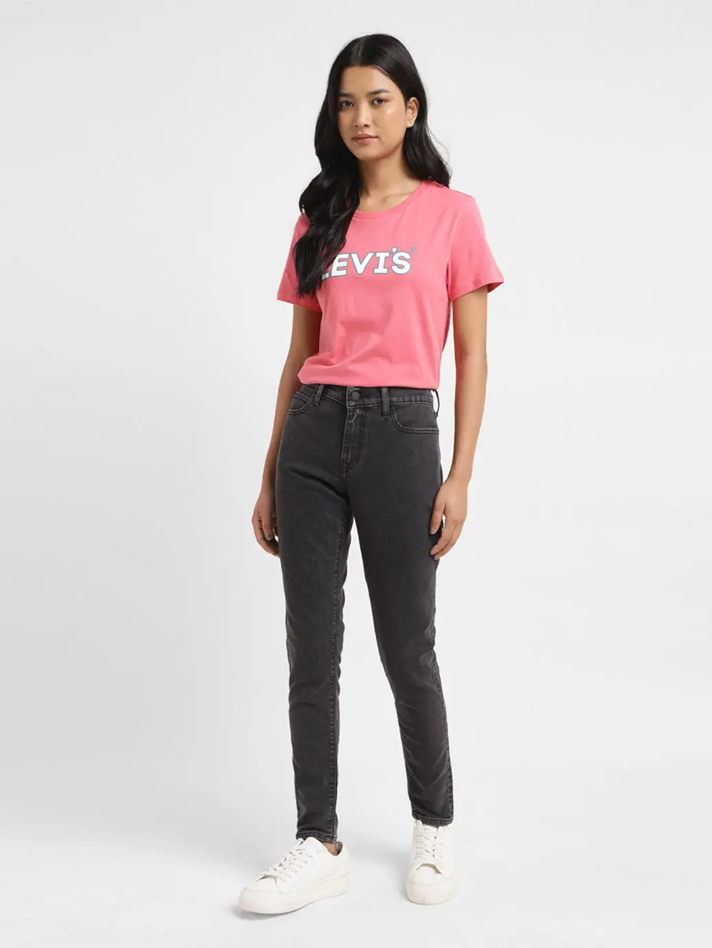 Women's 710 Black Skinny Fit Mid Rise Jeans 2
