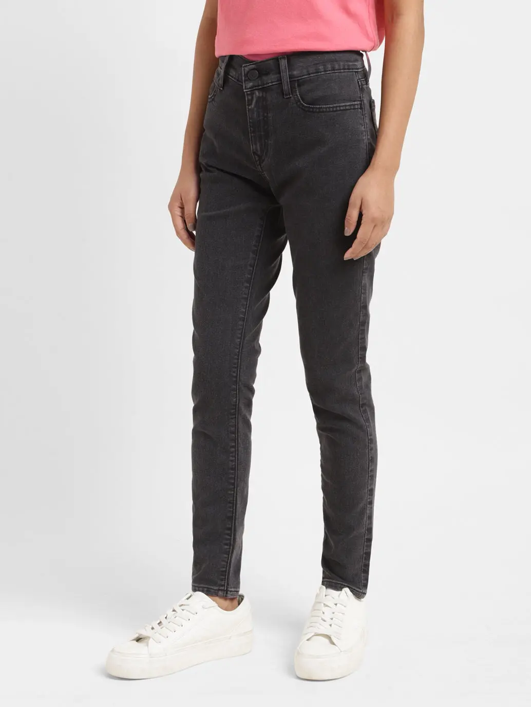 Women's 710 Black Skinny Fit Mid Rise Jeans 4