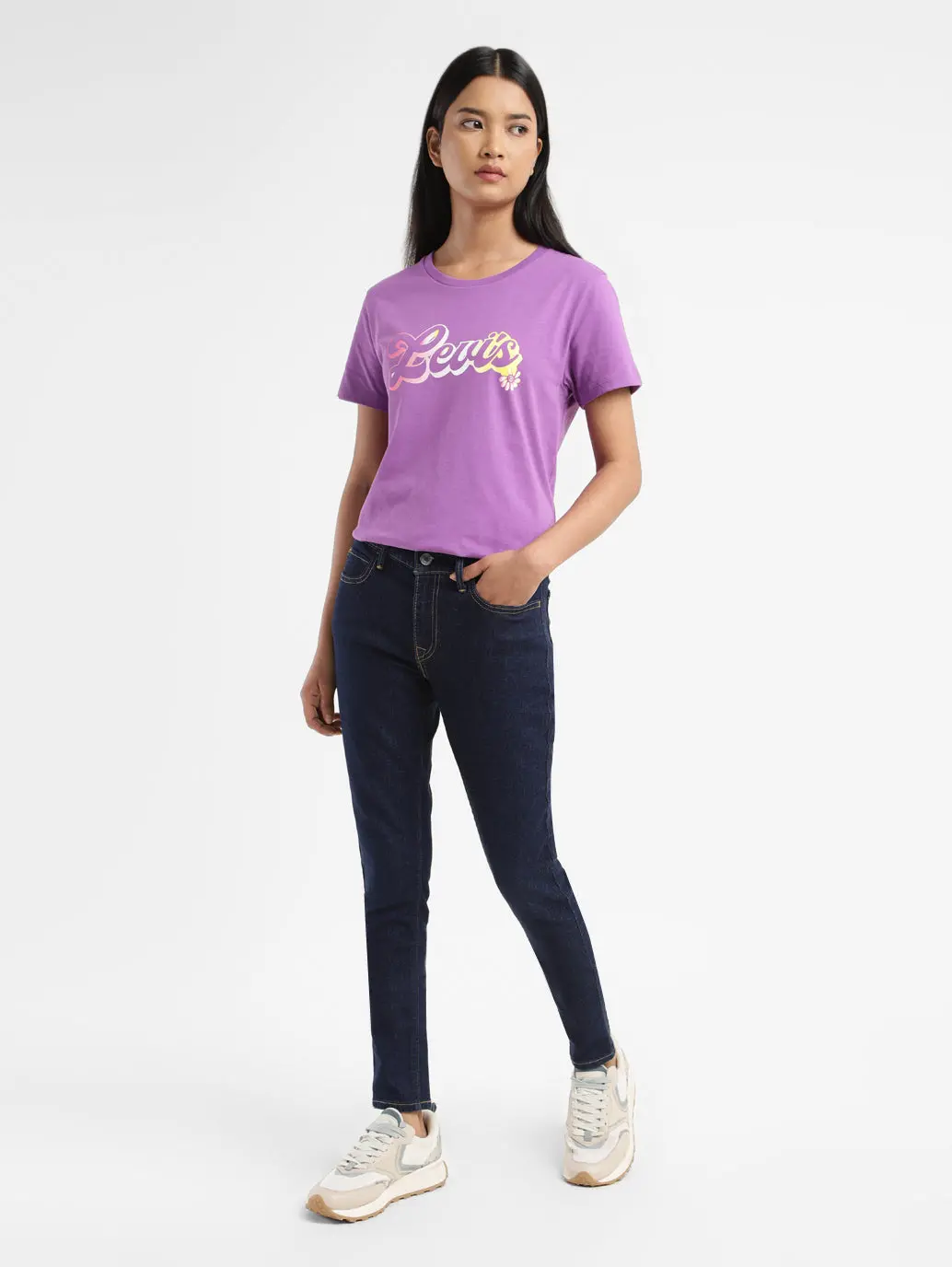 Women's 710 Indigo Skinny Fit Mid Rise Jeans 1