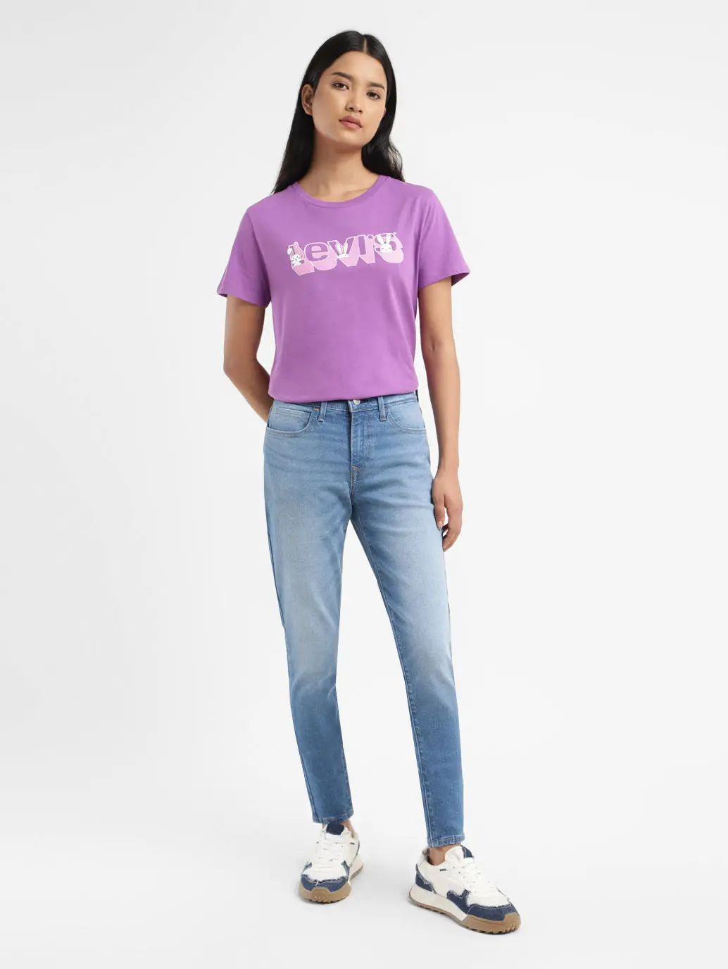Women's 710 Blue Skinny Fit Mid Rise Jeans 1