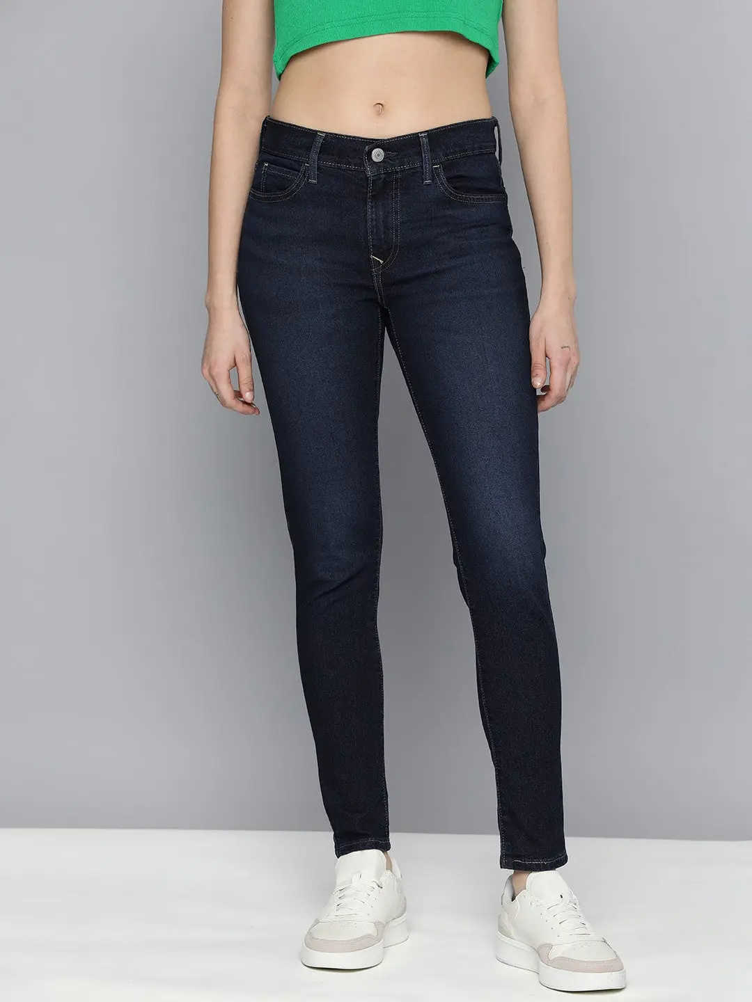 Women's 710 Blue Skinny Fit Mid Rise Jeans 1