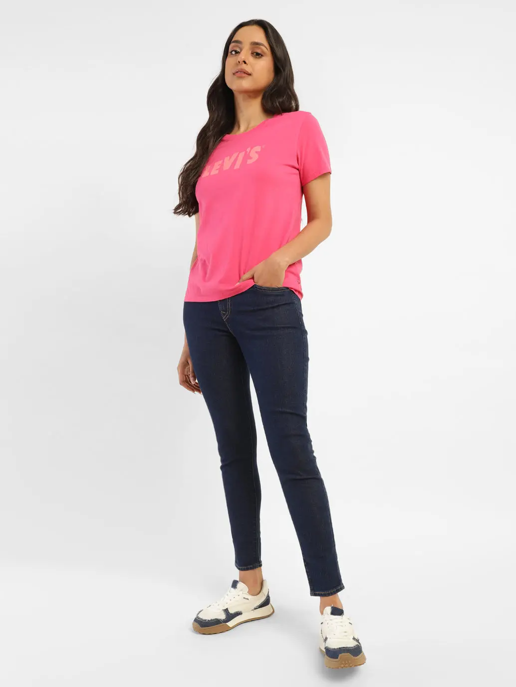 Women's 710 Navy Blue Skinny Fit Mid Rise Jeans 1