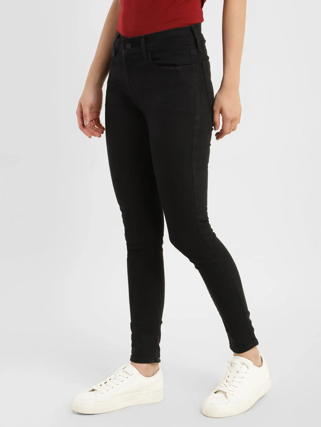Women's 710 Black Skinny Fit Mid Rise Jeans 4