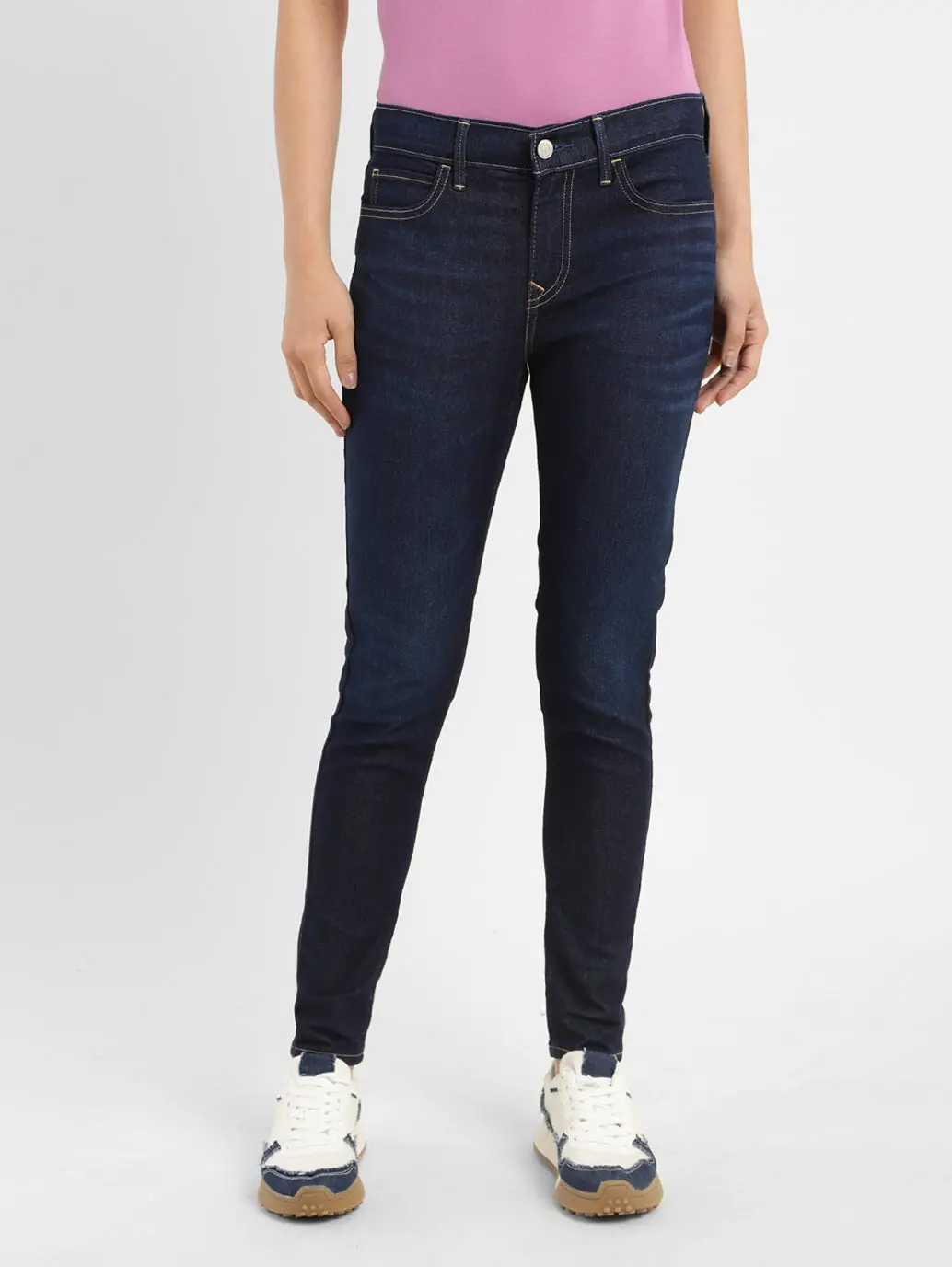 Women's 710 Blue Skinny Fit Mid Rise Jeans 1