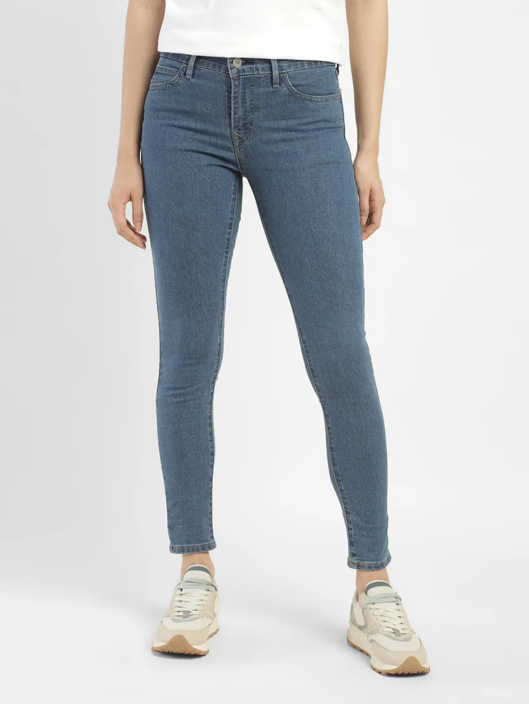 Women's 710 Blue Skinny Fit Mid Rise Jeans 1