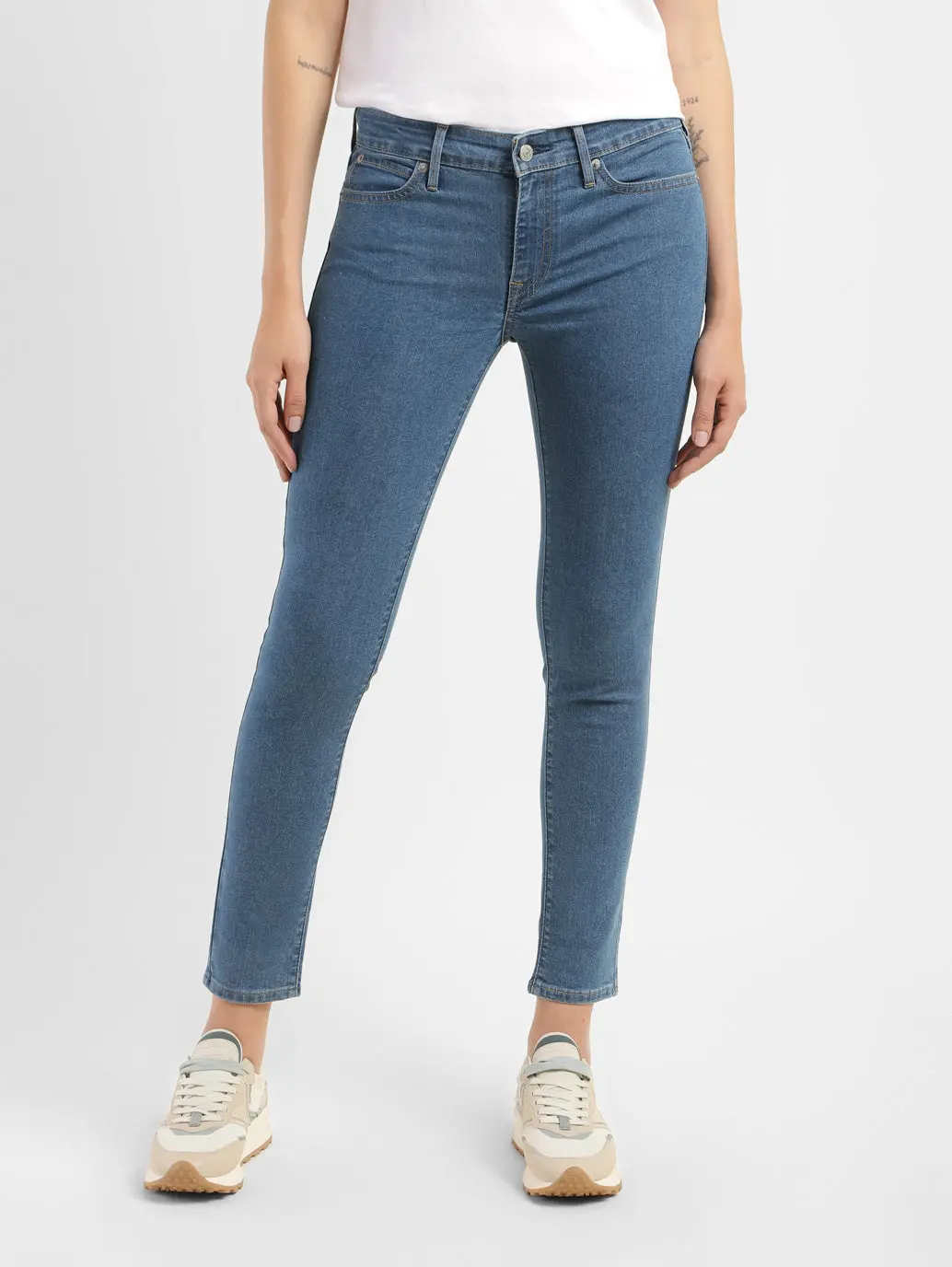 Women's 711 Blue Skinny Fit Mid Rise Jeans 1