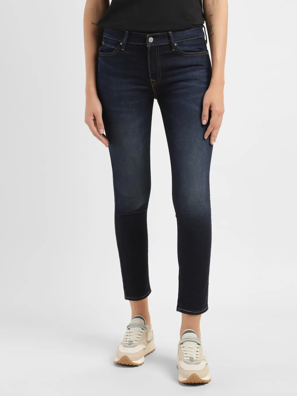 Women's 711 Blue Skinny Fit Mid Rise Jeans 1