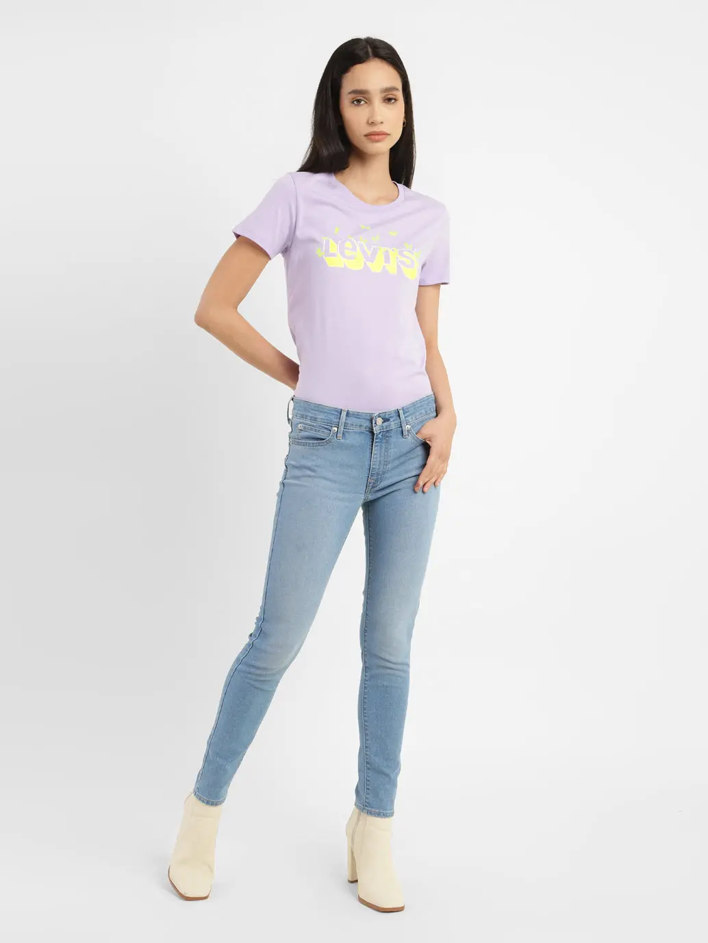 Women's 711 Blue Skinny Fit Mid Rise Jeans 2
