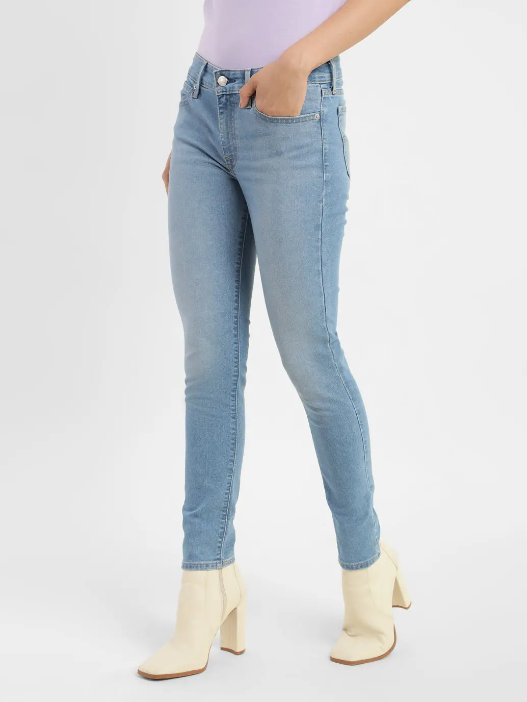 Women's 711 Blue Skinny Fit Mid Rise Jeans 4