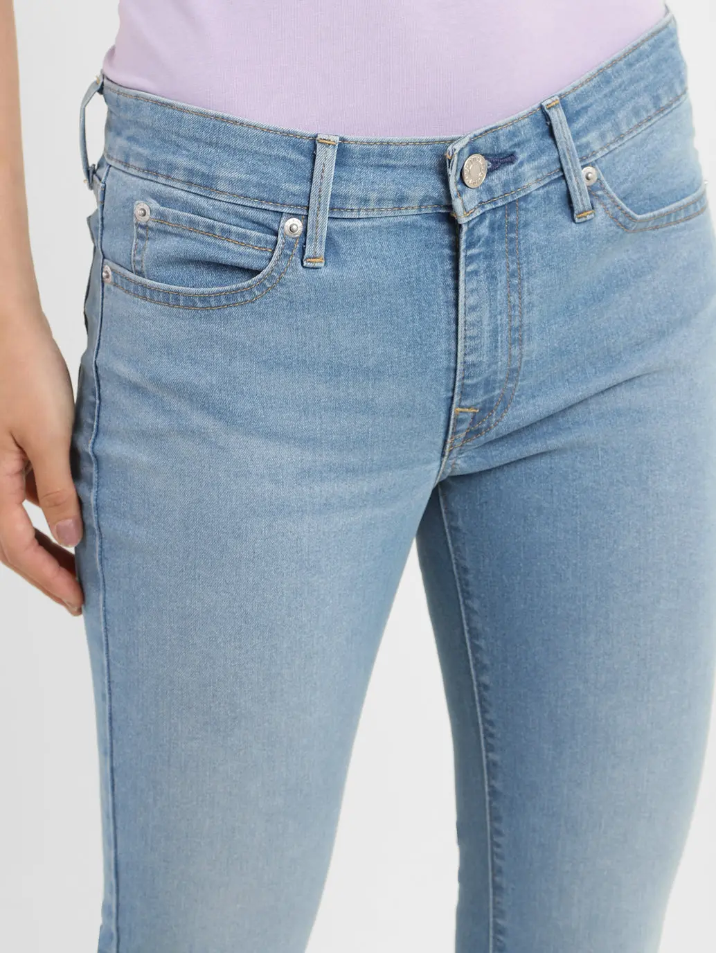 Women's 711 Blue Skinny Fit Mid Rise Jeans 5