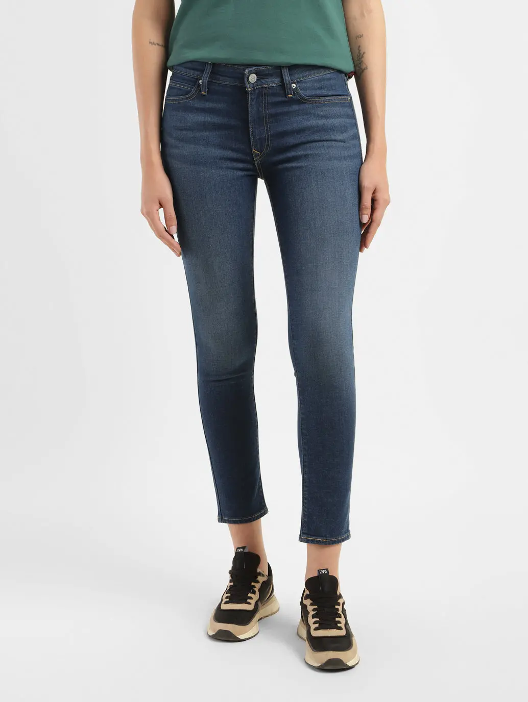 Women's 711 Blue Skinny Fit Mid Rise Jeans 1