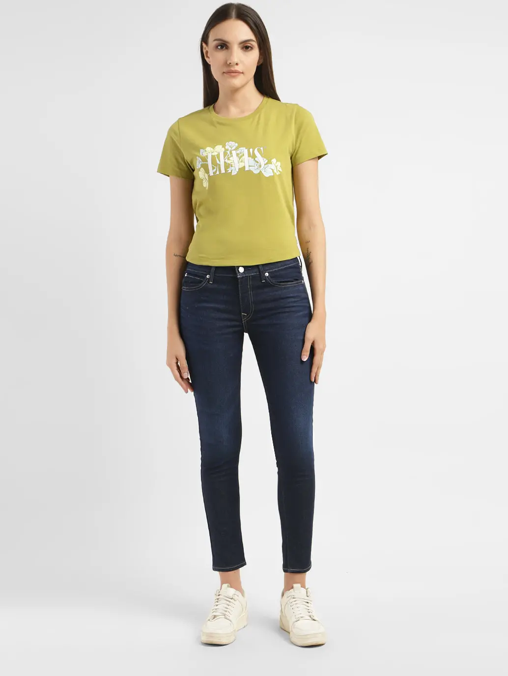 Women's 711 Blue Skinny Fit Mid Rise Jeans 2