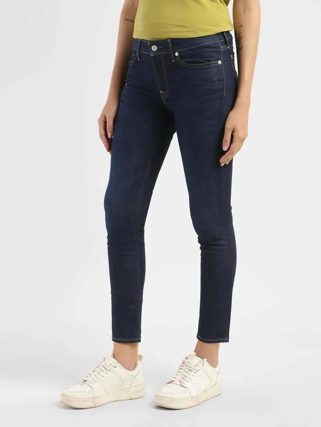 Women's 711 Blue Skinny Fit Mid Rise Jeans 4