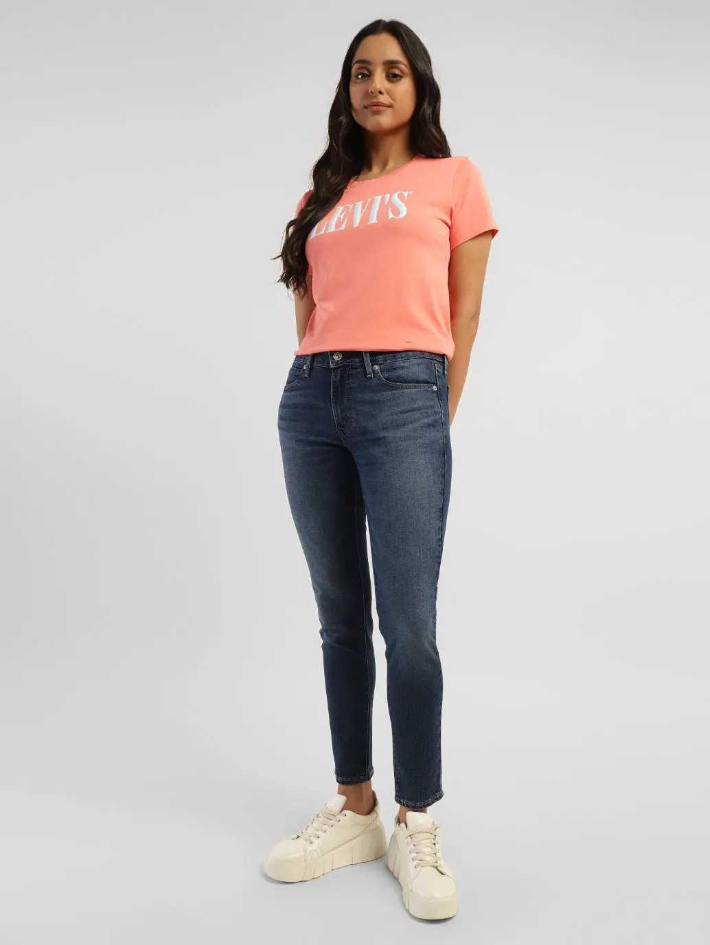 Women's 711 Blue Skinny Fit Mid Rise Jeans 1