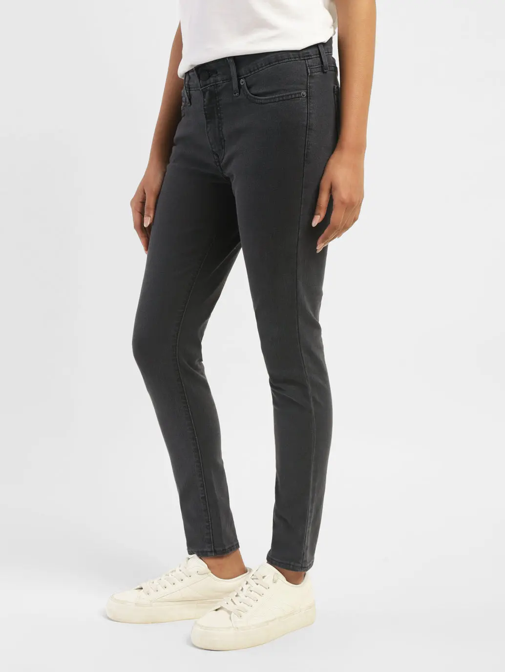 Women's 711 Black Skinny Fit Mid Rise Jeans 5