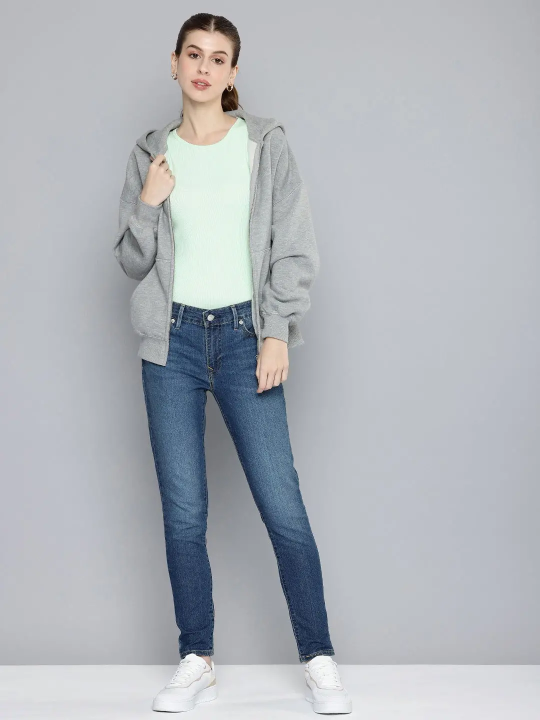 Women's 711 Blue Skinny Fit Mid Rise Jeans 1