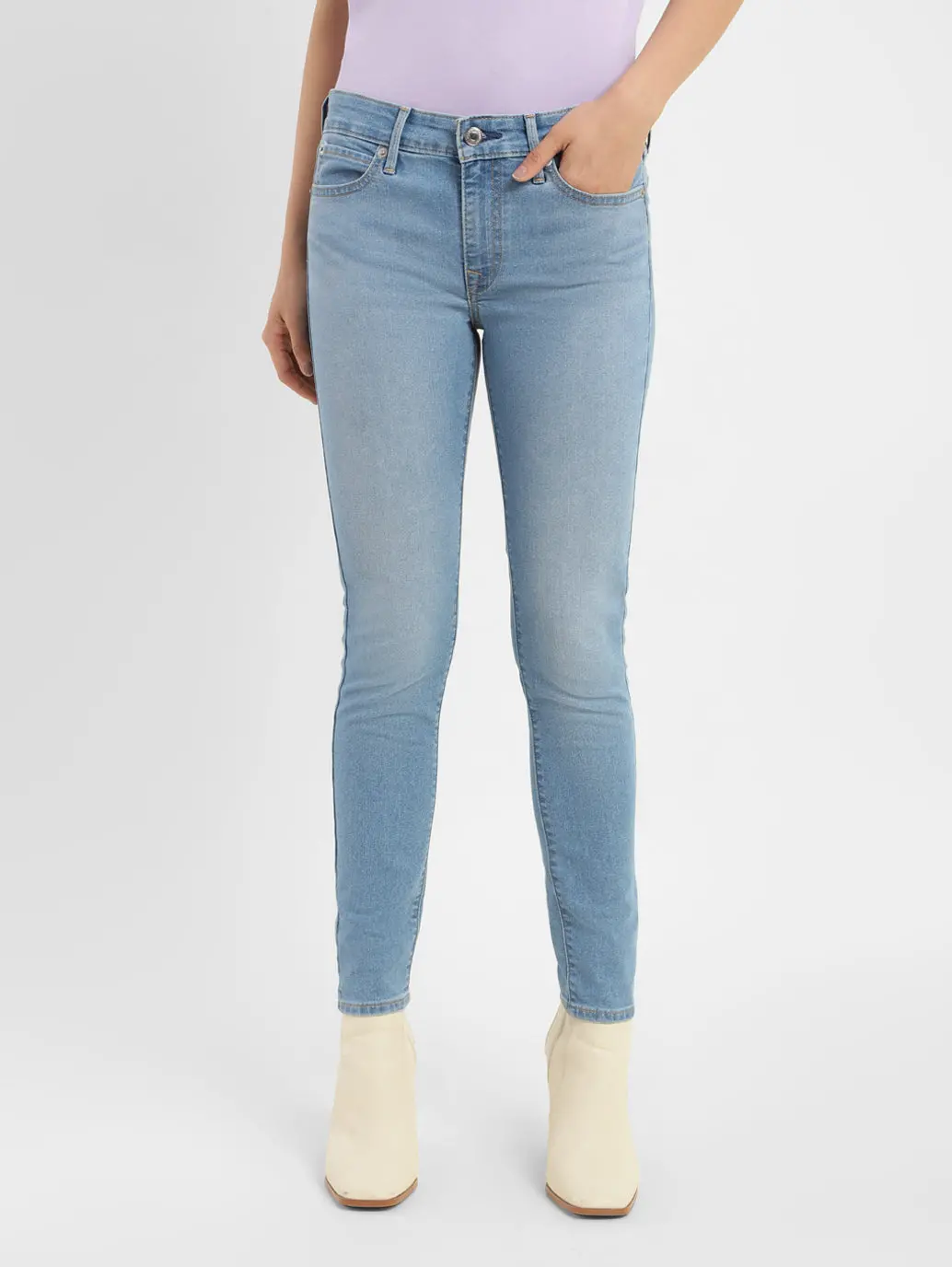 Women's 711 Blue Skinny Fit Mid Rise Jeans 1