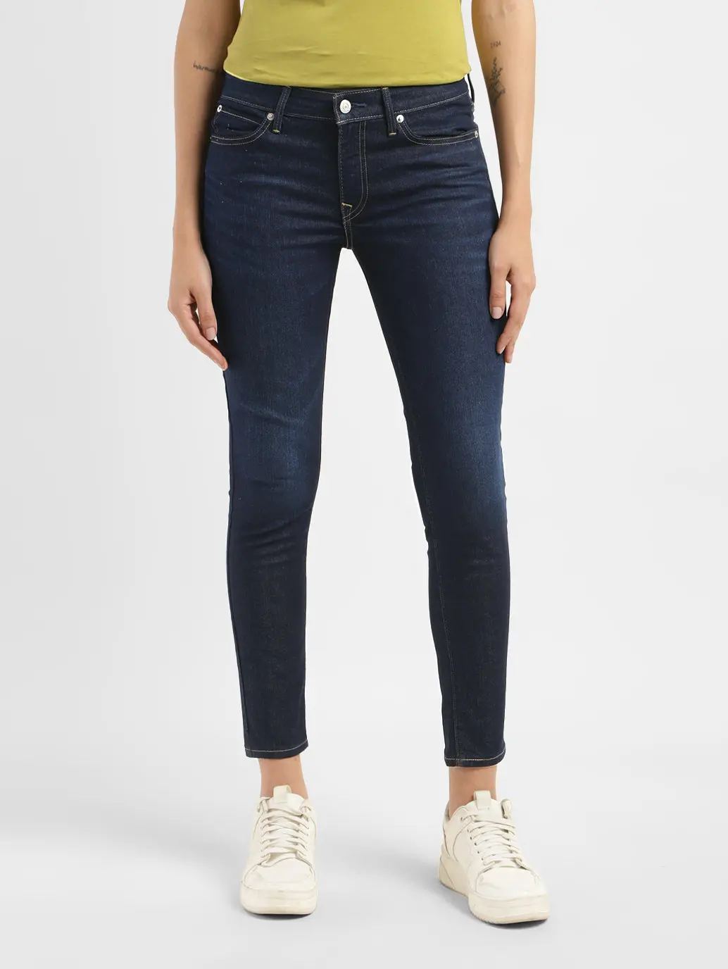 Women's 711 Blue Skinny Fit Mid Rise Jeans 1
