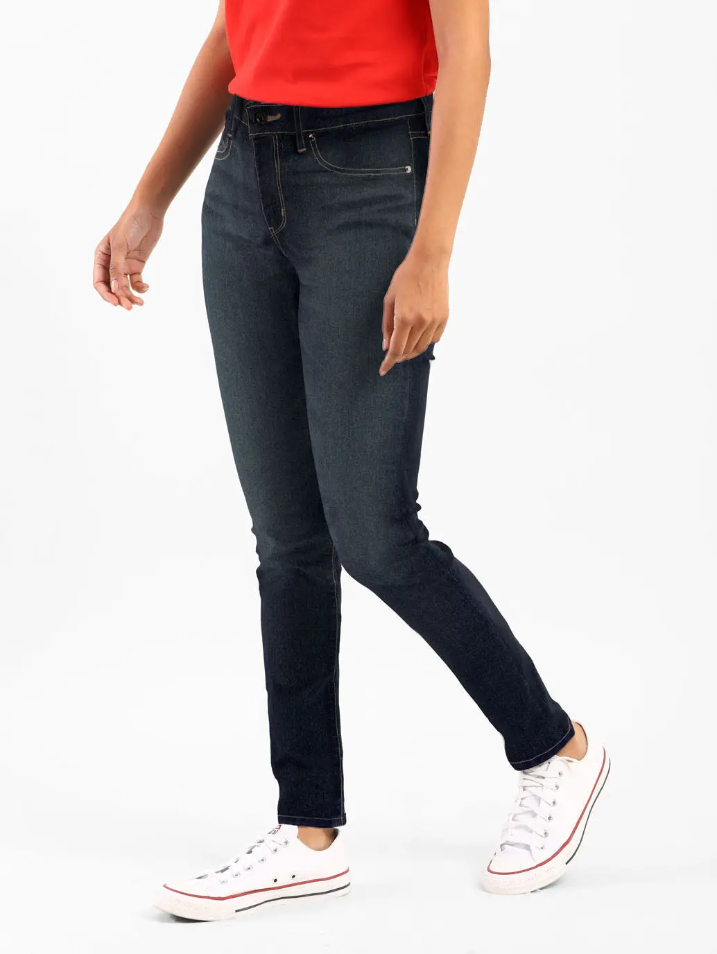 Women's 711 Navy Blue Skinny Fit Mid Rise Jeans 1