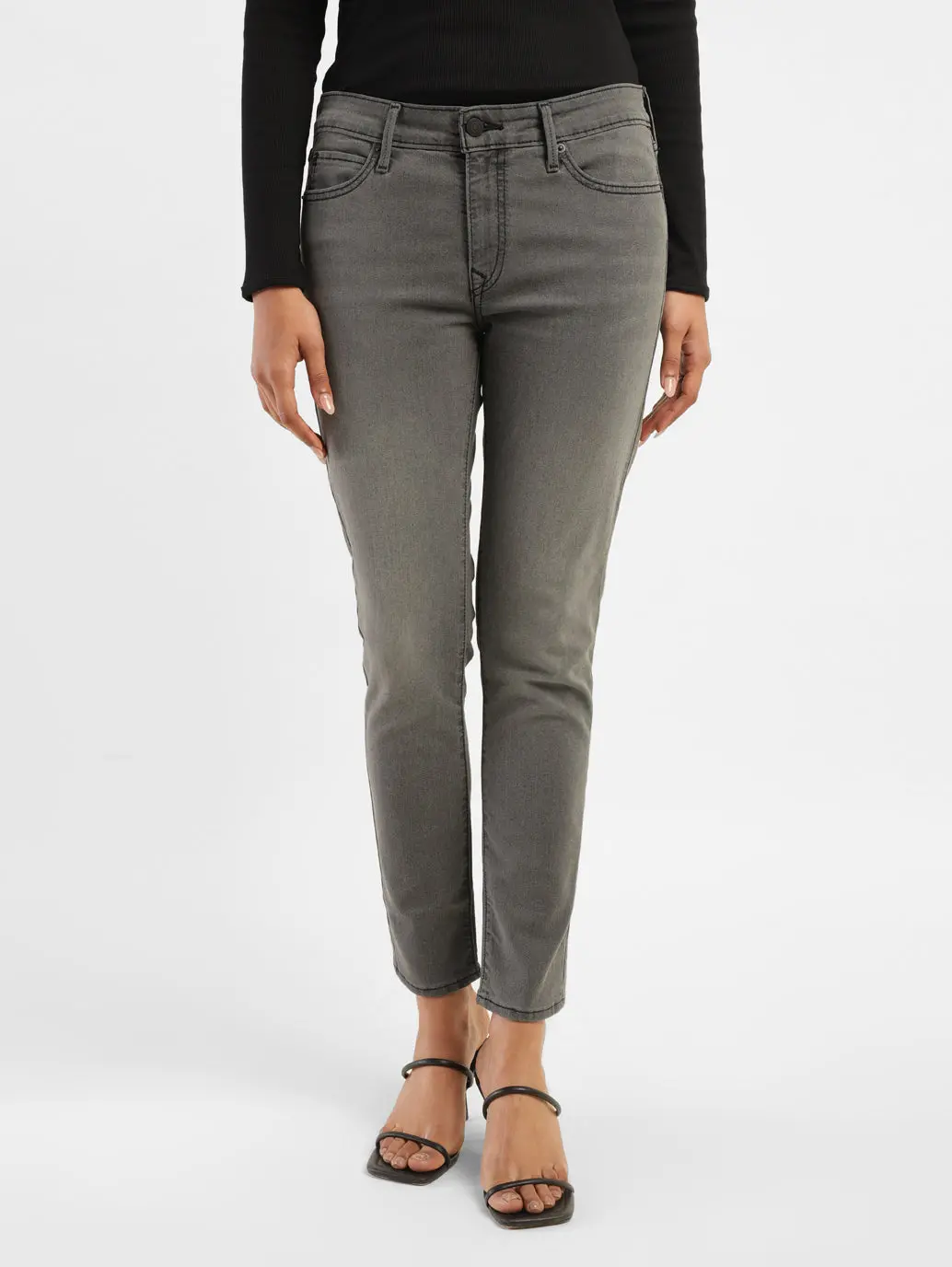 Women's 711 Grey Skinny Fit Mid Rise Jeans 1