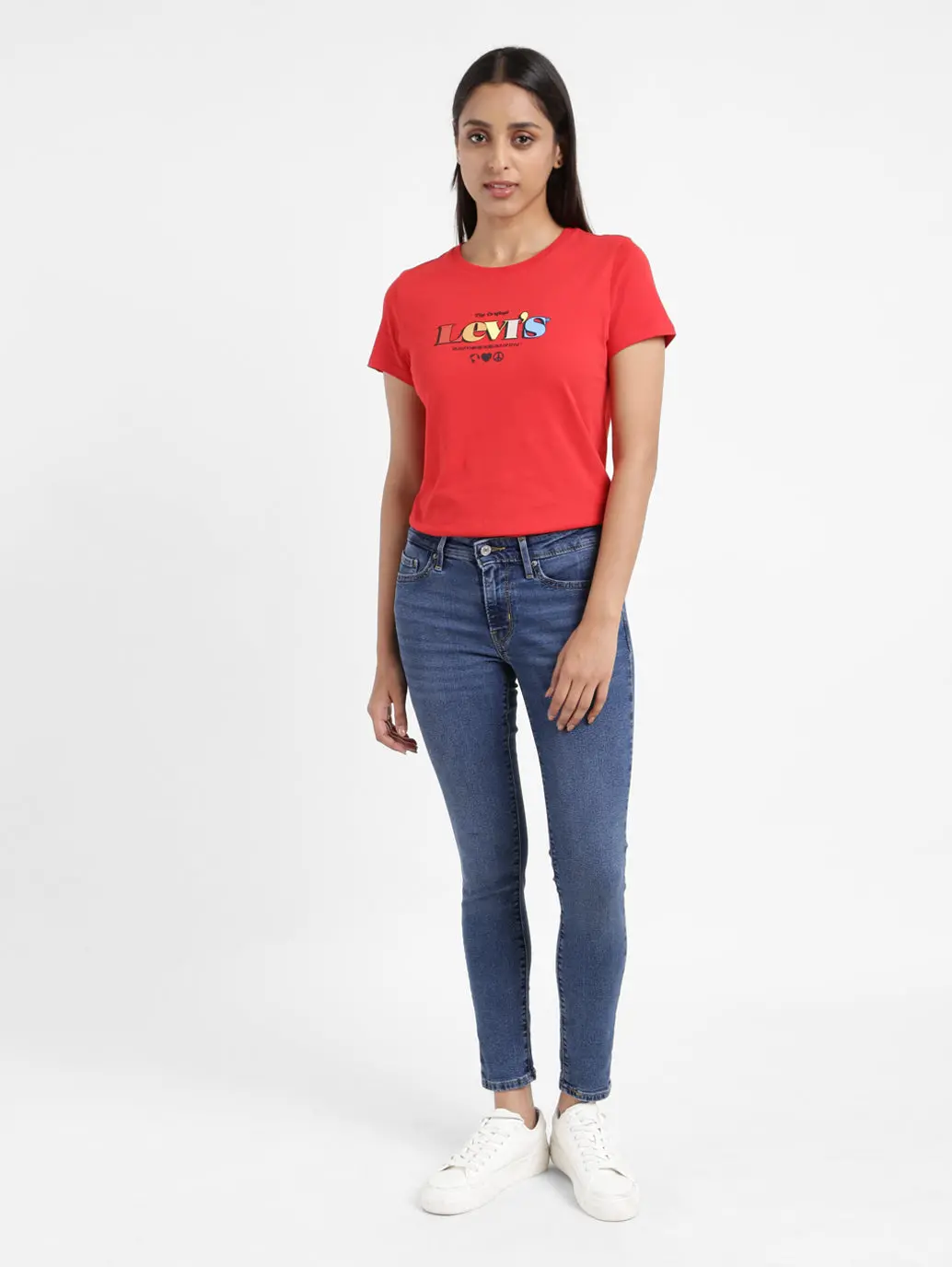Women's 711 Blue Skinny Fit Mid Rise Jeans 1
