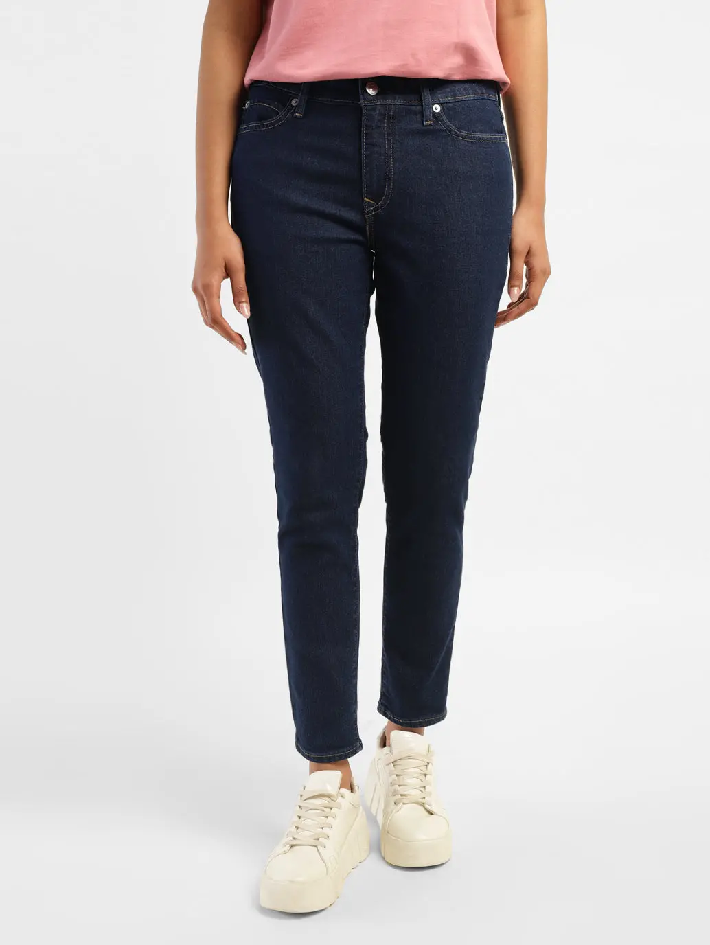 Women's 711 Navy Blue Skinny Fit Mid Rise Jeans 1