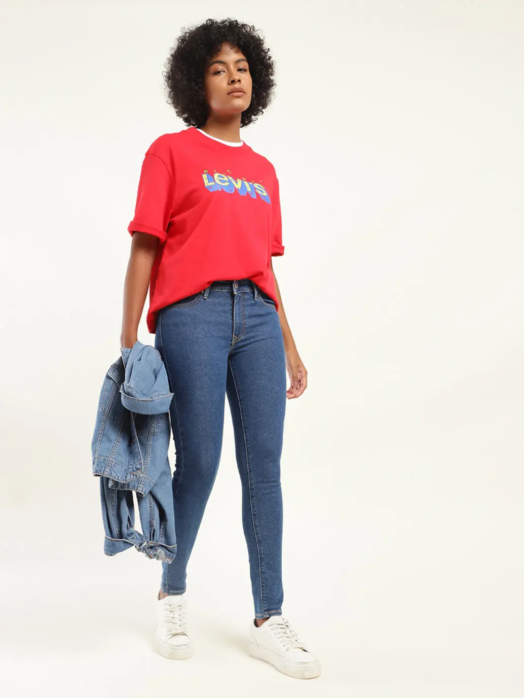 Women's 711 Blue Skinny Fit Mid Rise Jeans 1