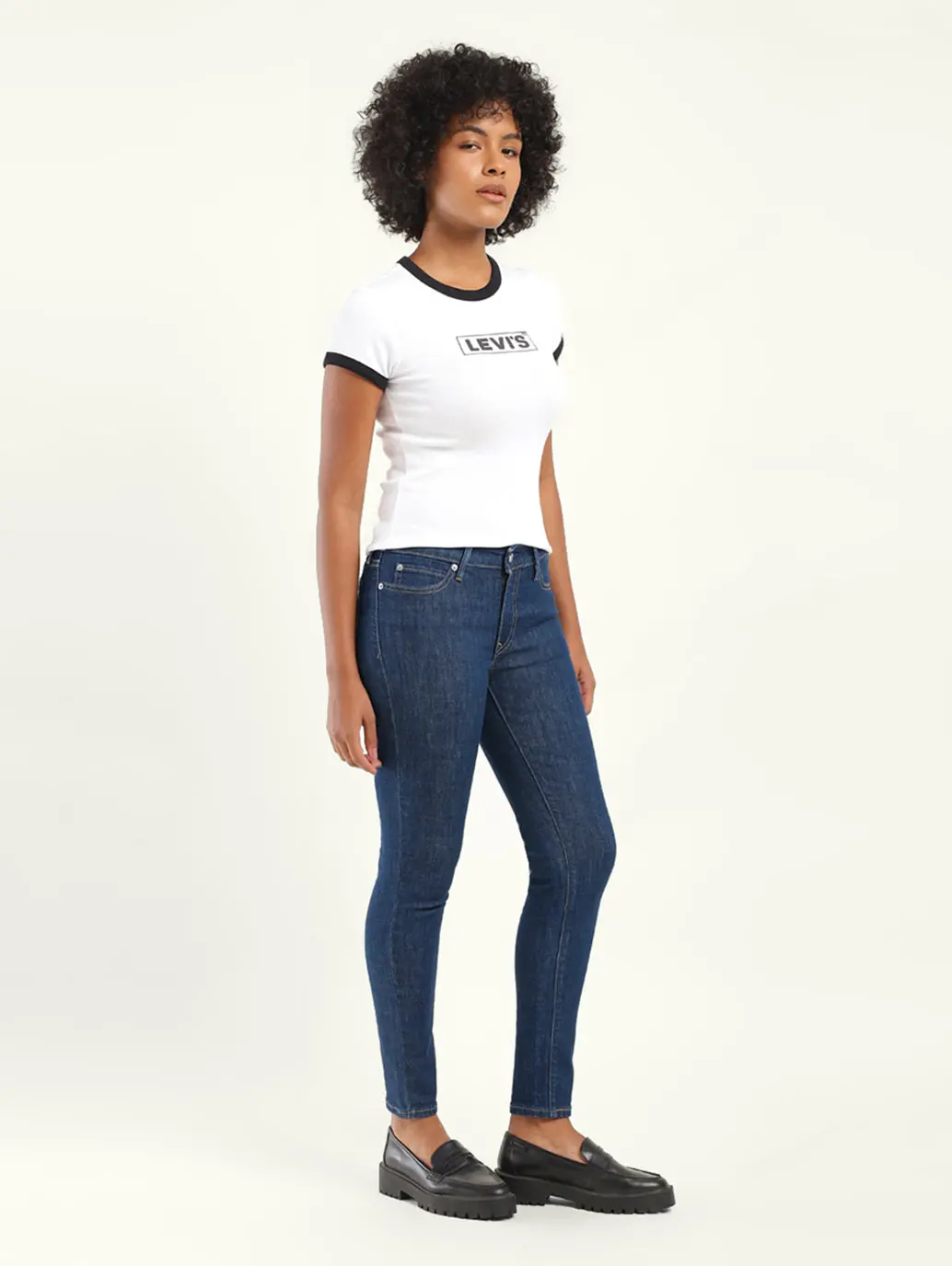 Women's 711 Blue Skinny Fit Mid Rise Jeans 1