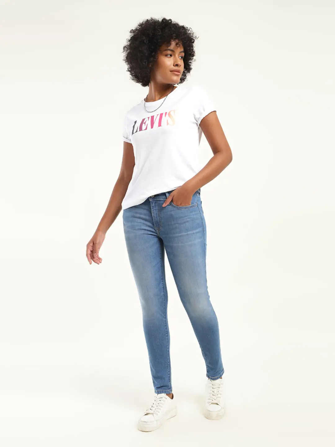 Women's 711 Blue Skinny Fit Mid Rise Jeans 1