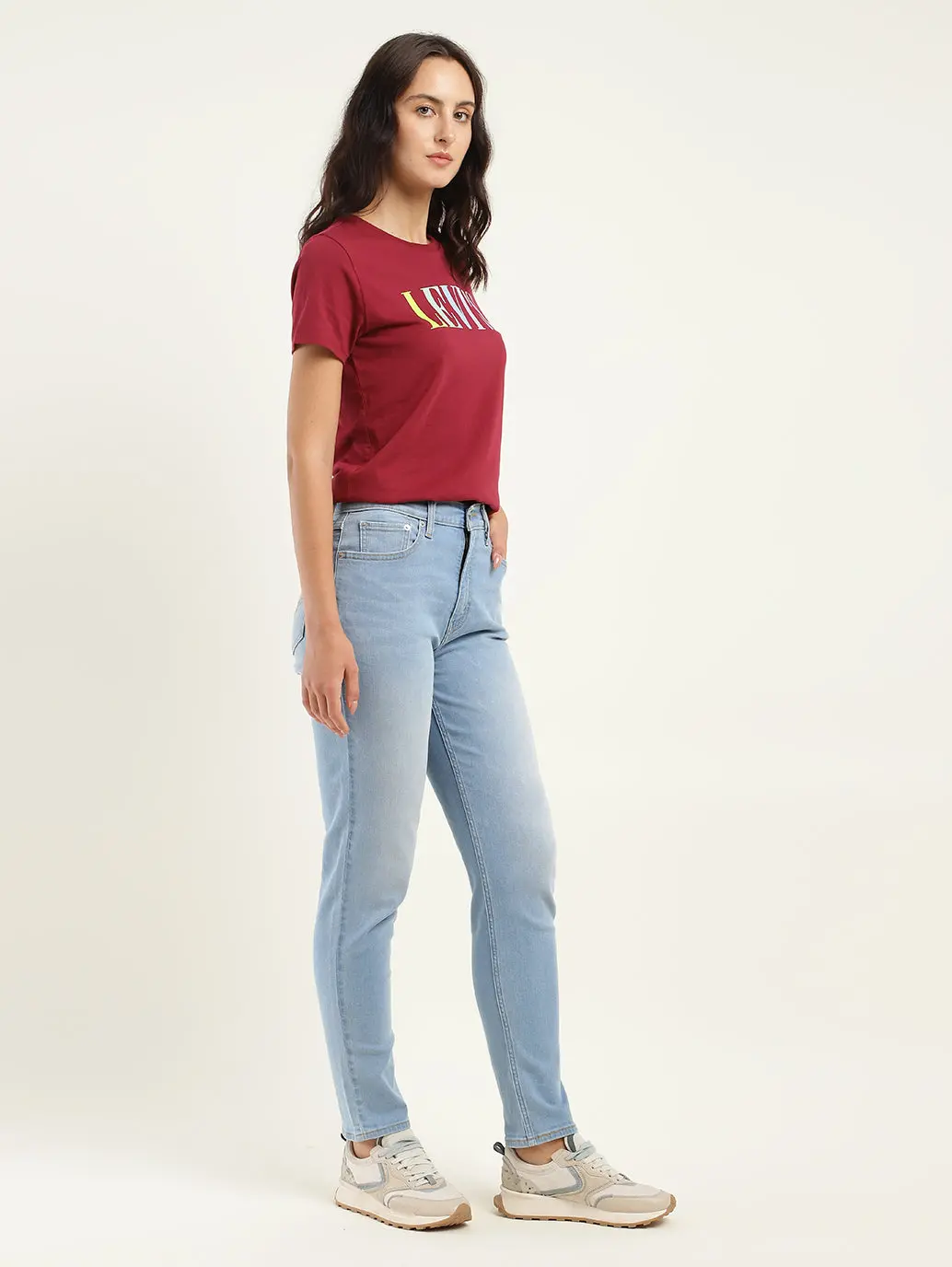 Women's 80S Mom Blue Loose Fit High Rise Jeans 4