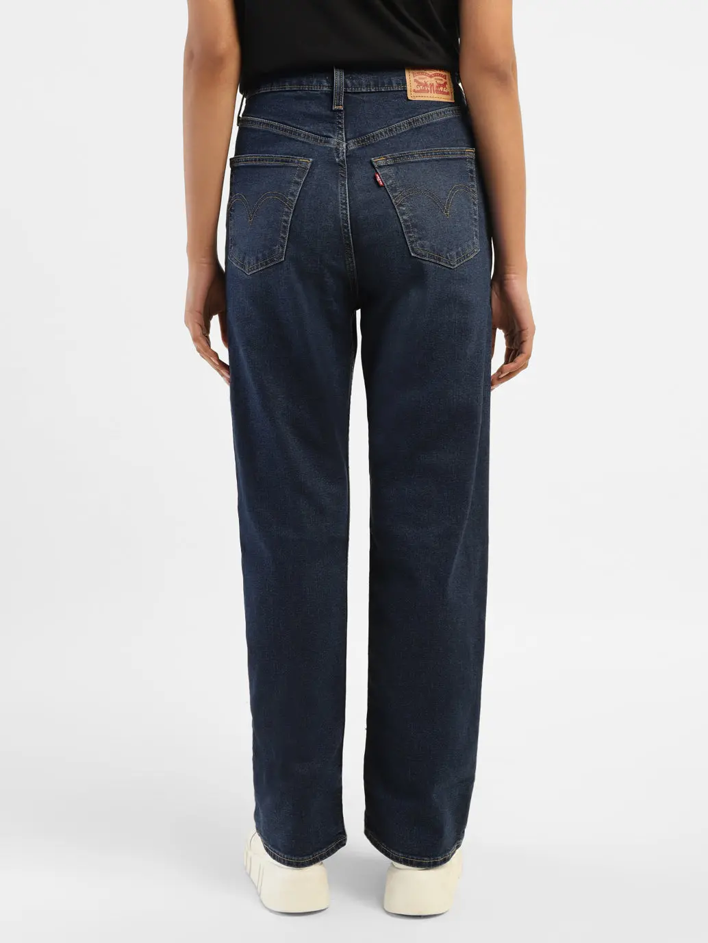 Women's Navy Blue Ribcage Straight Fit High Rise Jeans 3