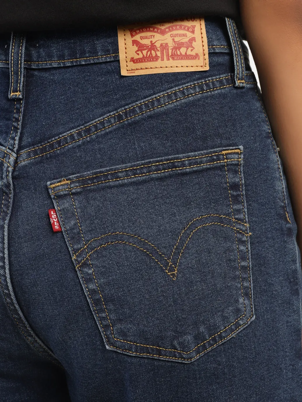 Women's Navy Blue Ribcage Straight Fit High Rise Jeans 6