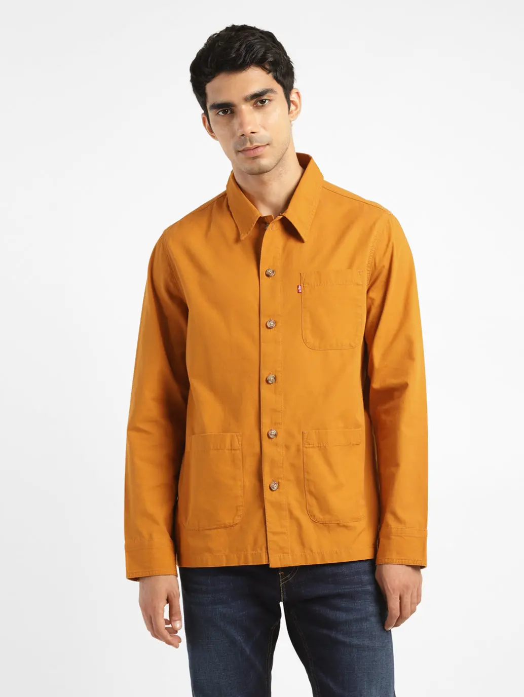 Men's Solid Full Sleeve Shacket 1