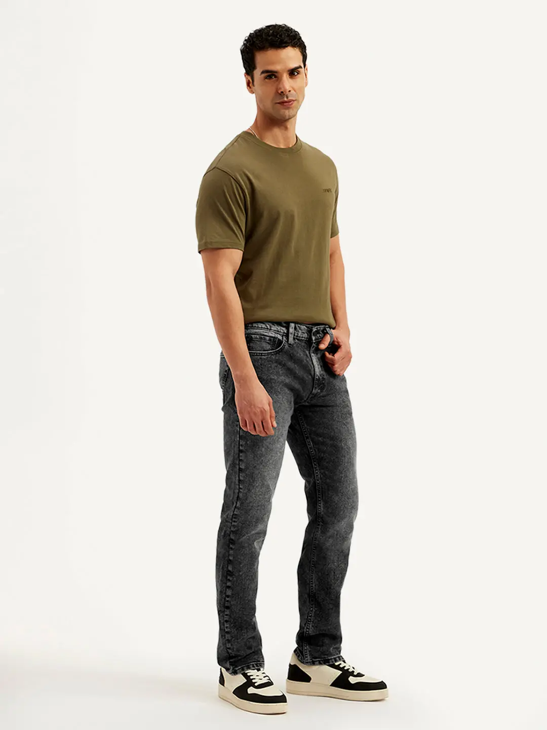 Men's 513 Charcoal Grey Slim Straight Fit Mid Rise Jeans 5