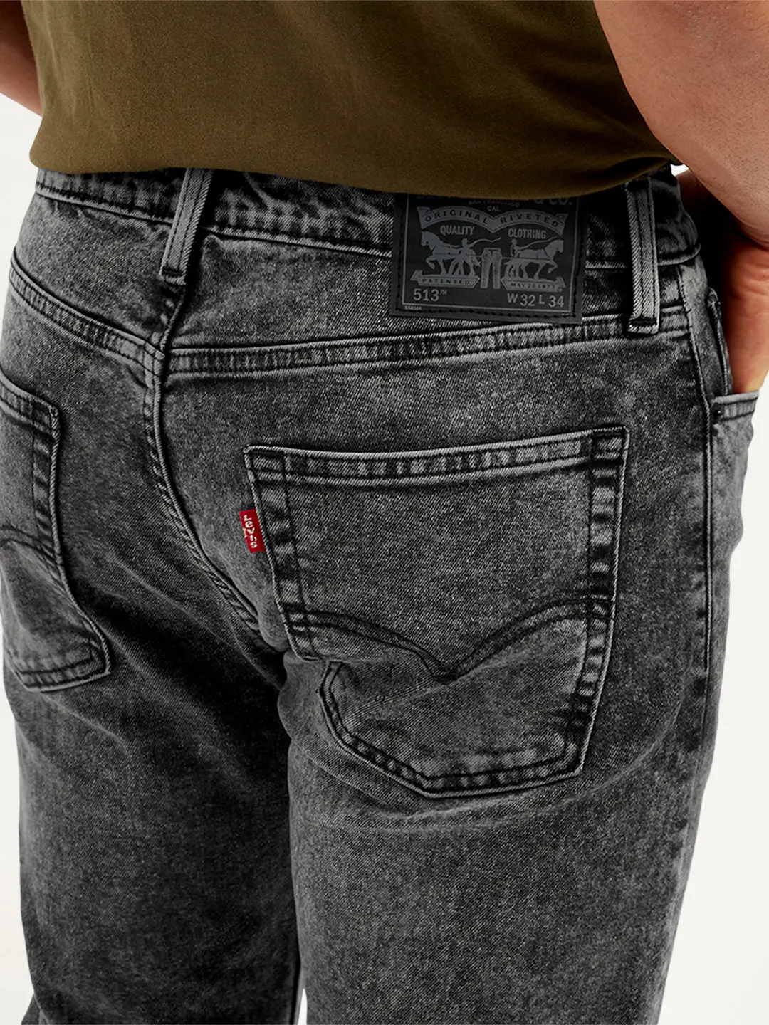 Men's 513 Charcoal Grey Slim Straight Fit Mid Rise Jeans 6