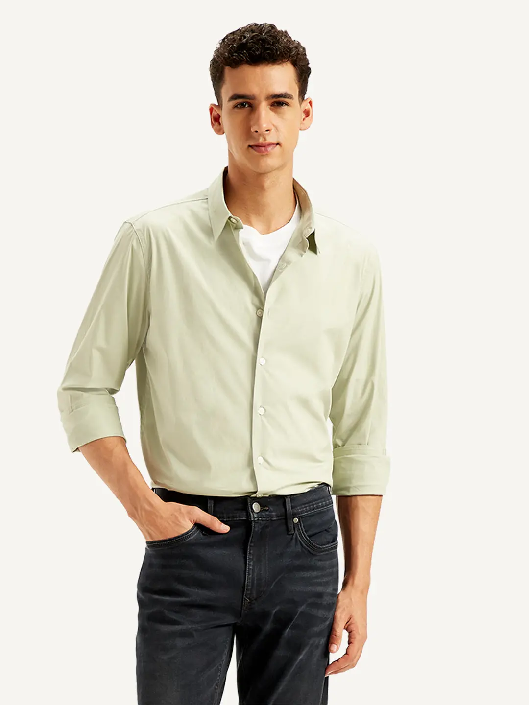 Men's Redloop Solid Slim Fit Shirt 1