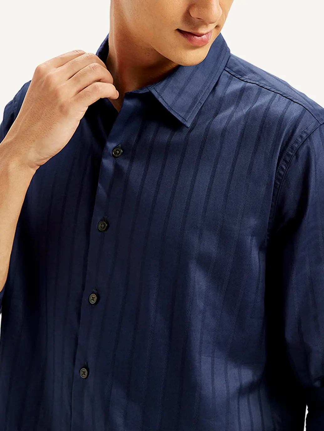 Men's Redloop Self Design Slim Fit Shirt 4