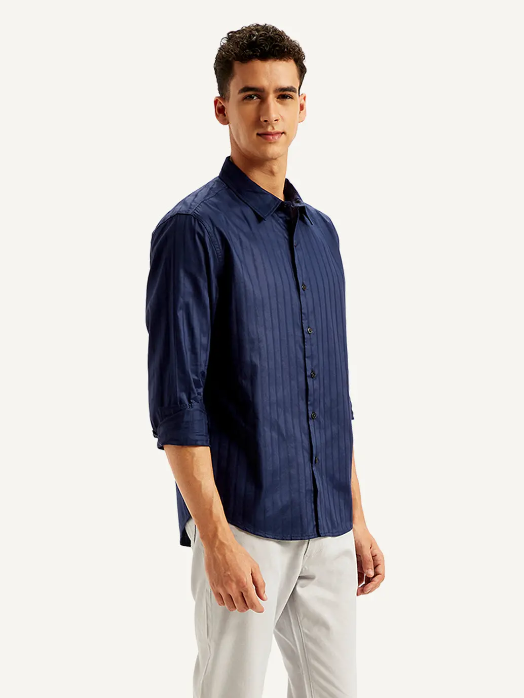 Men's Redloop Self Design Slim Fit Shirt 5