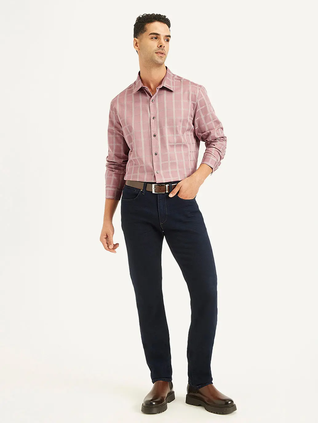 Men's Redloop Checkered Spread Collar Shirt 1