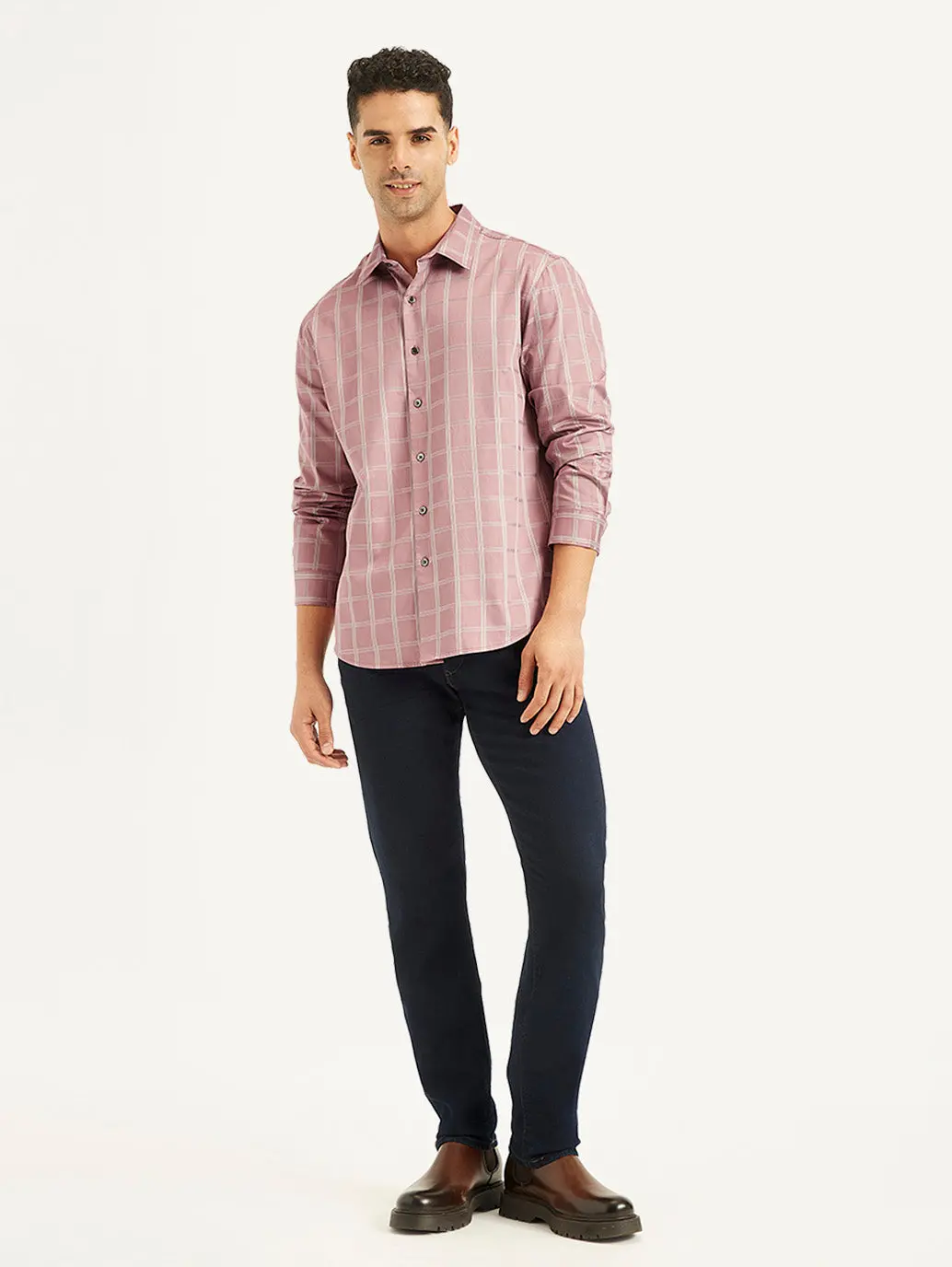 Men's Redloop Checkered Spread Collar Shirt 2