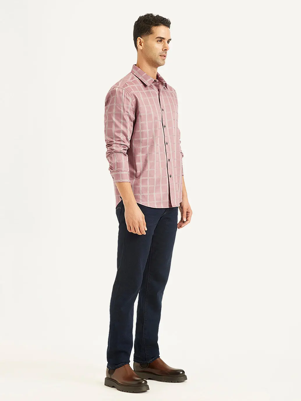 Men's Redloop Checkered Spread Collar Shirt 3