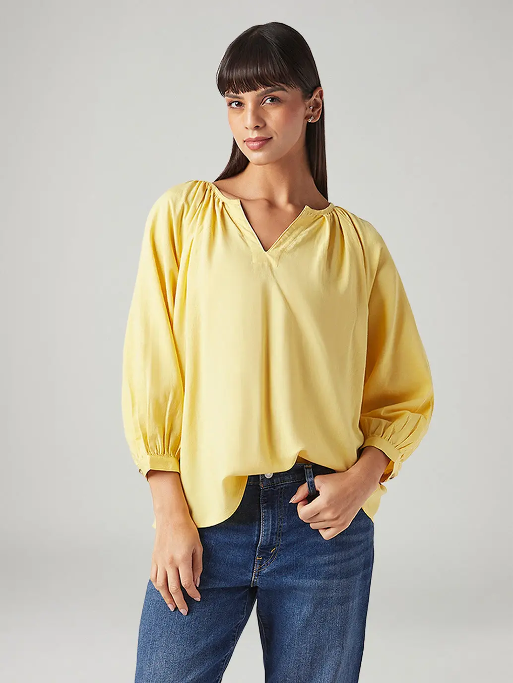 Women's Solid Regular Fit Linen Top 1